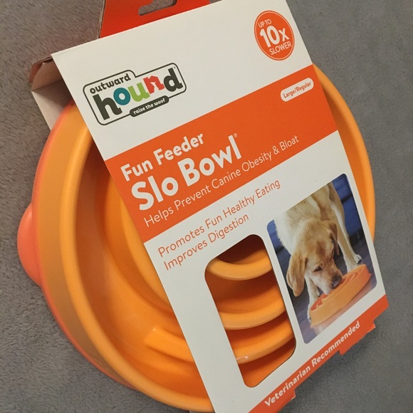 SLO BOWL Dog dish Fun Feed Outward Hound brand to slow those fast eaters NEW Lrg - Picture 3 of 5
